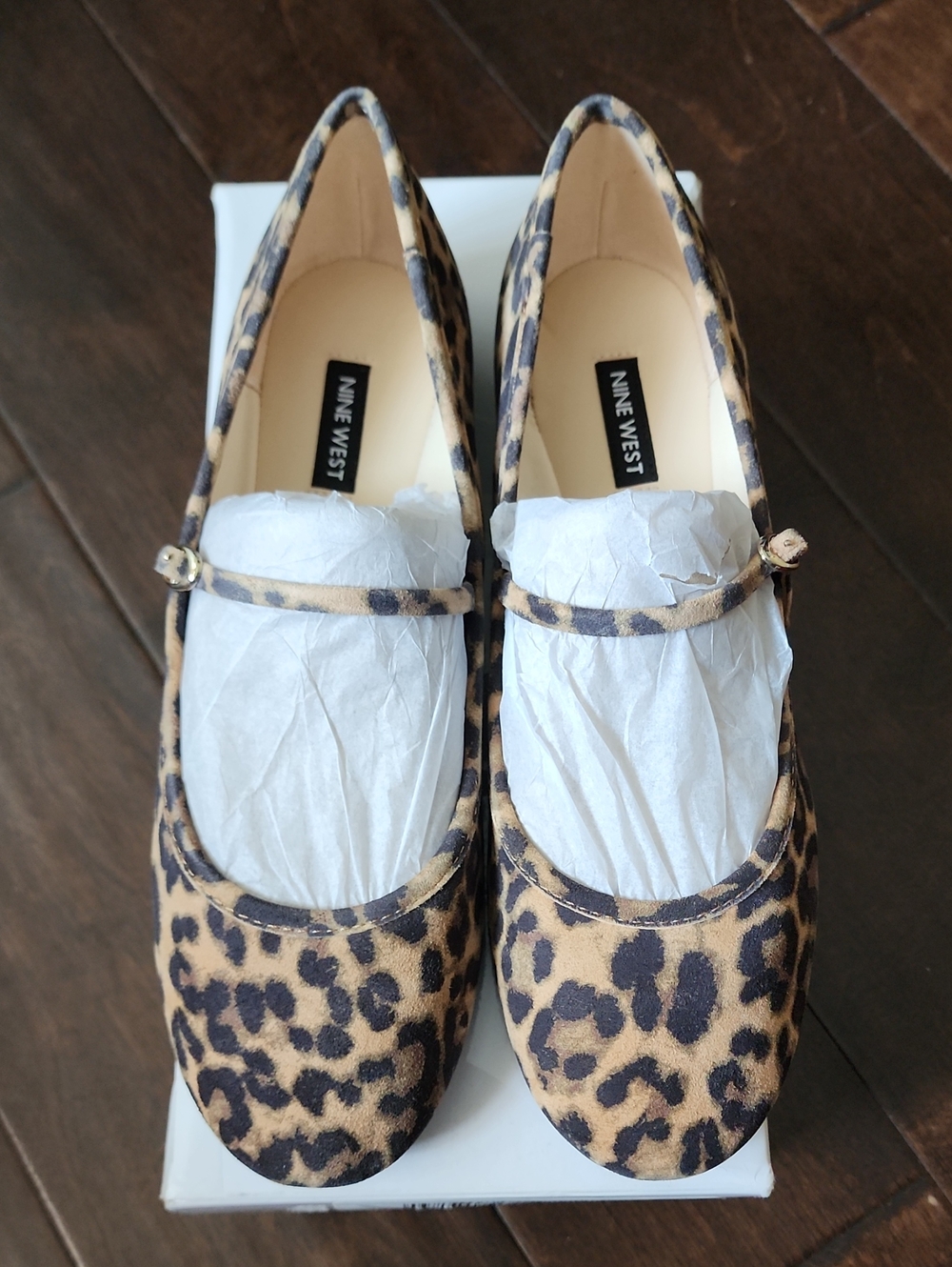 New Nine West Leopard-Print Classik Mary Jane Ballet Flats, Sz. 9